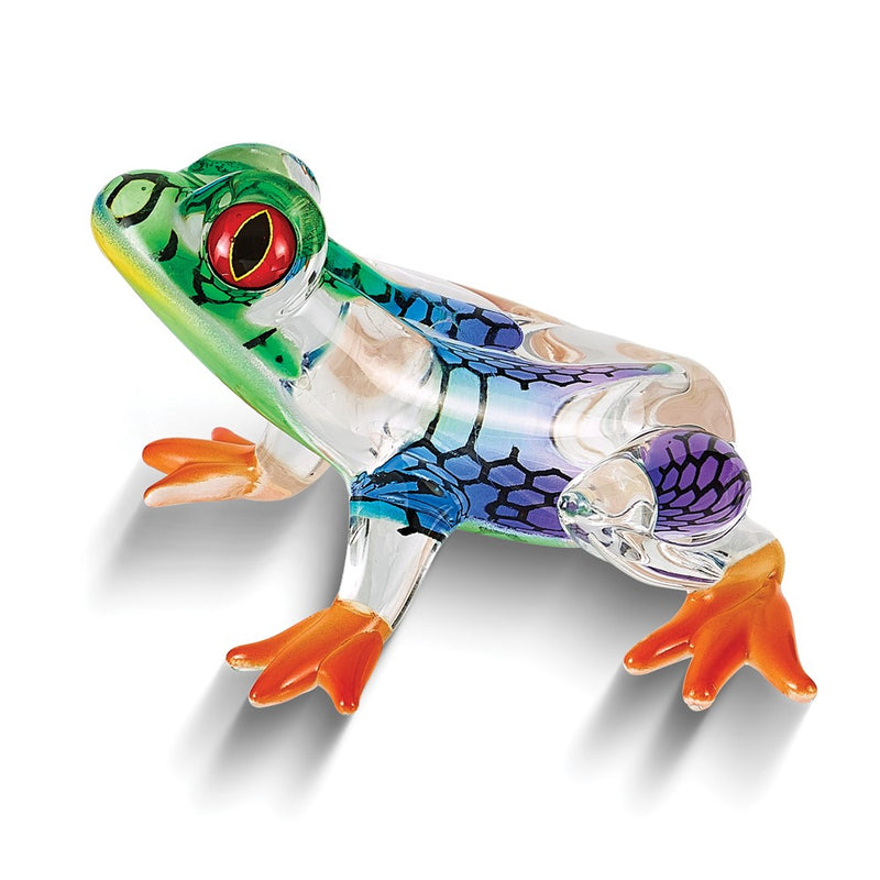 Island Hopper Frog Handcrafted Glass Figurine