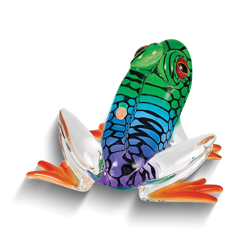 Island Hopper Frog Handcrafted Glass Figurine