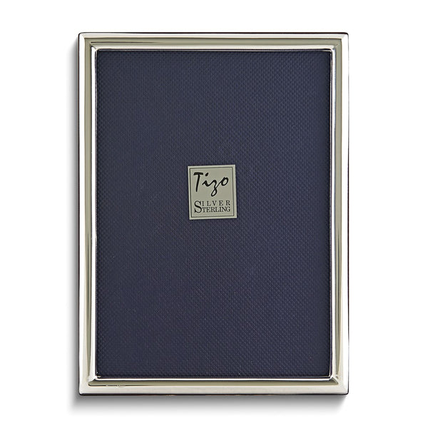 925 Sterling Silver Tarnish Resistant Narrow Plain 2x3 Photo Frame with Finished Wood Back