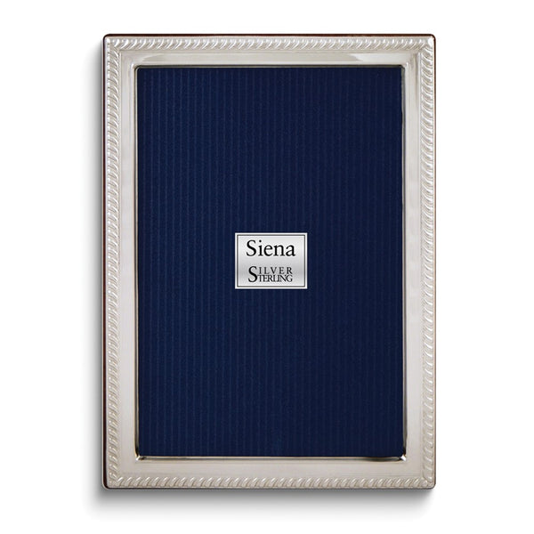 925 Sterling Silver Tarnish Resistant Roped Border 4x6 Photo Frame with Finished Wood Back