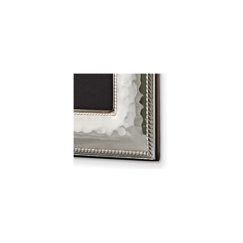 Bilaminate Sterling Silver Hammered Roped Border 4x6 Frame