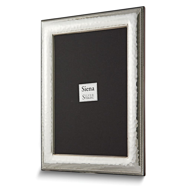 Bilaminate Sterling Silver Hammered Roped Border 4x6 Frame