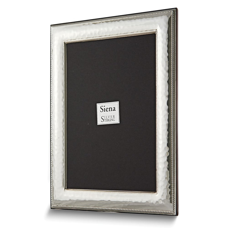 Bilaminate Sterling Silver Hammered Roped Border 4x6 Frame