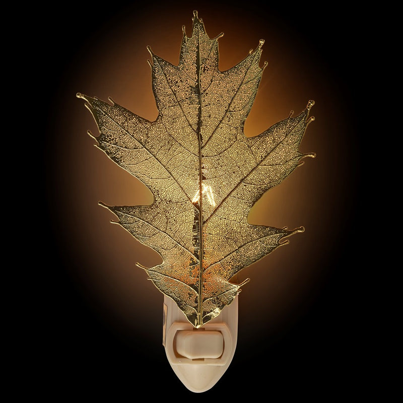 24k Gold Dipped Real Oak Leaf Nightlight