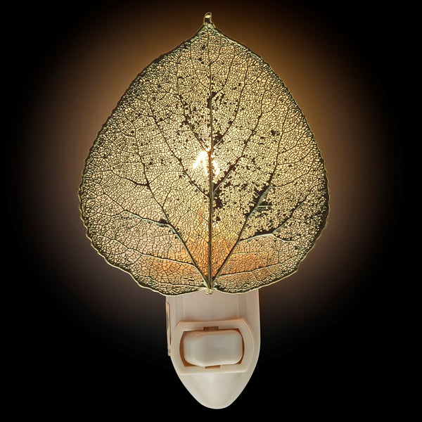 24k Gold Dipped Real Aspen Leaf Nightlight