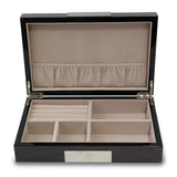 Lacquered Grey Finish with Metal Accent Wooden Valet Jewelry Box