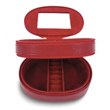 Red Leather Two Level Jewelry Case