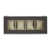 Matte Black Finish Glass Lid Velour Lined Wooden 4-Watch Case