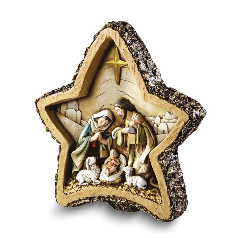 Resin Wood Look Star Nativity Figurine