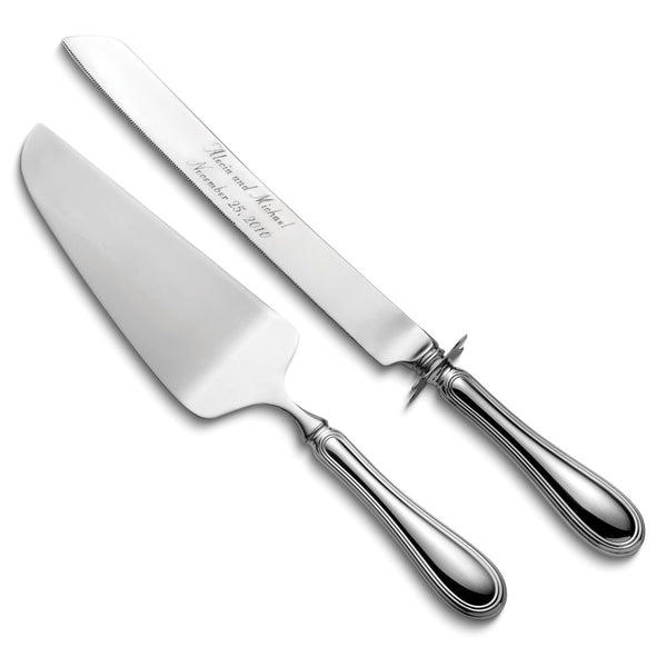 Sterling Silver Wallace Giorgio Hollow Handle Cake Knife and Server Set