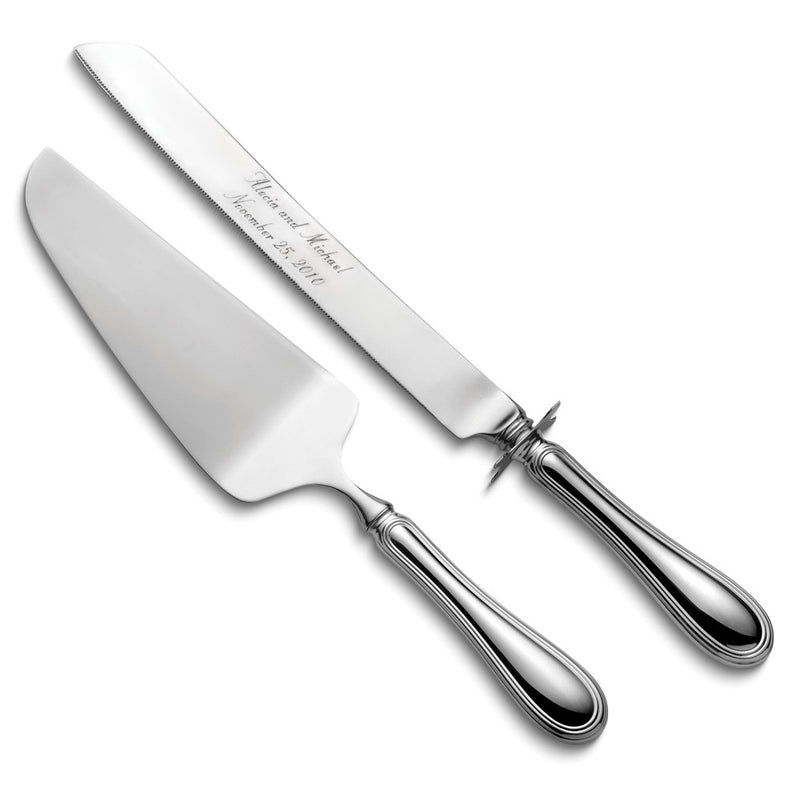 Sterling Silver Wallace Giorgio Hollow Handle Cake Knife and Server Set