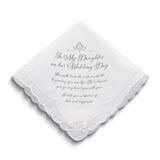 Lillian Rose TO MY DAUGHTER ON HER WEDDING DAY with Sentiment Cotton Hankie