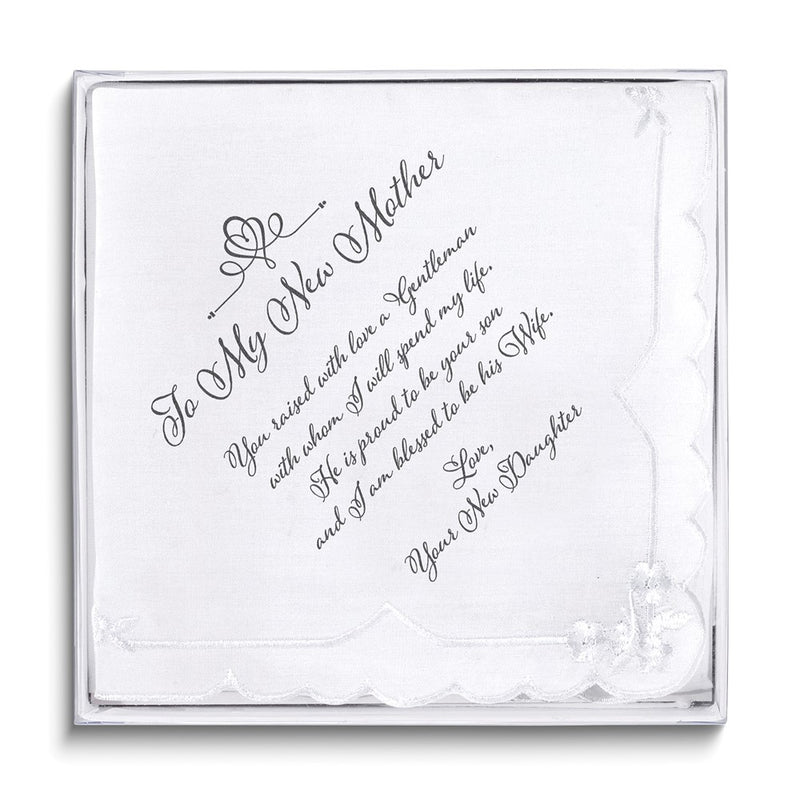 Lillian Rose TO MY NEW MOTHER with Sentiment Cotton Hankie