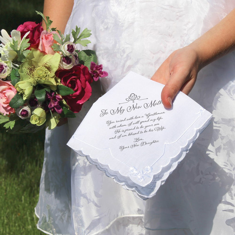 Lillian Rose TO MY NEW MOTHER with Sentiment Cotton Hankie