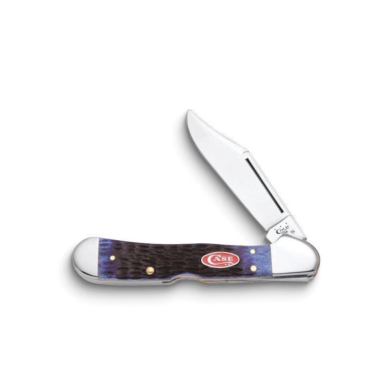 Case Navy Blue Bone with Red Shield Handle CopperLock Pocket Knife with Tru-Sharp Stainless Steel Blade