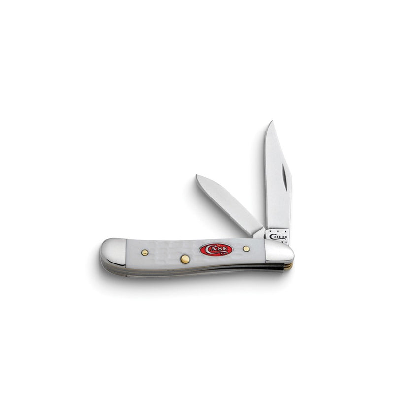 Case White Synthetic Handle SparXX Peanut Pocket Knife with Tru-Sharp Stainless Steel Blades