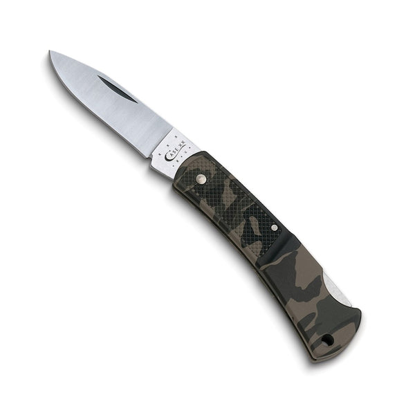 Case Caliber Small Camo Lightweight Zytel Handle Lockback Pocket Knife with Tru-Sharp Stainless Steel Blade