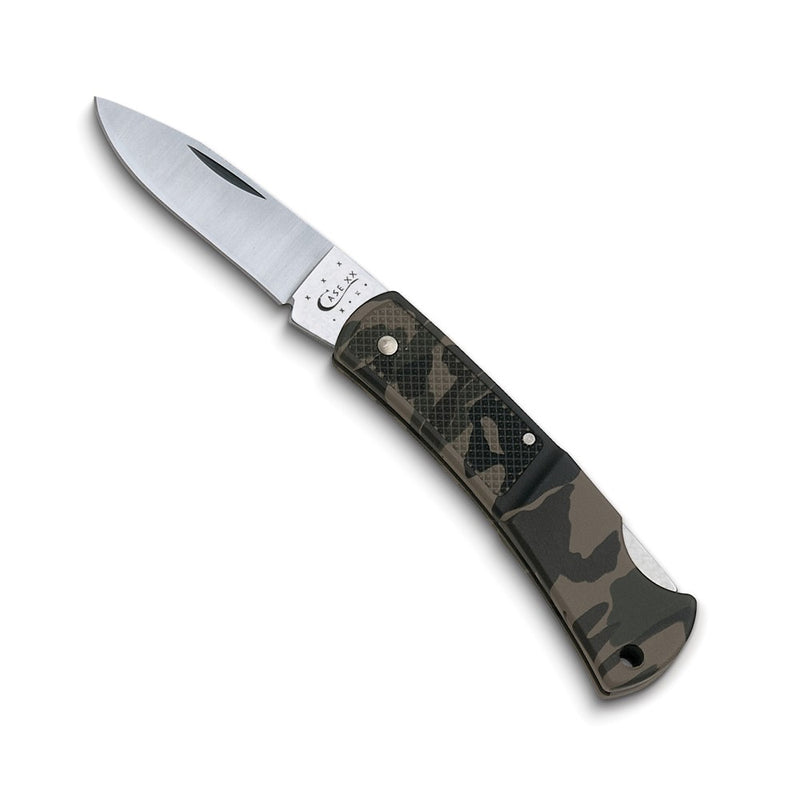 Case Caliber Small Camo Lightweight Zytel Handle Lockback Pocket Knife with Tru-Sharp Stainless Steel Blade