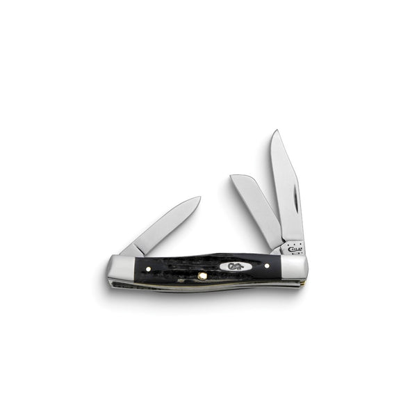 Case Buffalo Horn Handle Medium Stockman Pocket Knife with Tru-Sharp Stainless Steel Blades