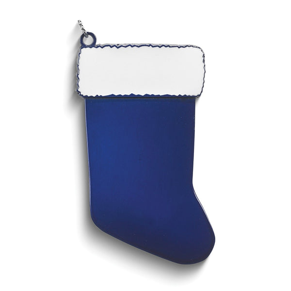 Pewter Blue Engraveable Stocking Ornament