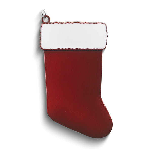 Pewter Red Engraveable Stocking Ornament