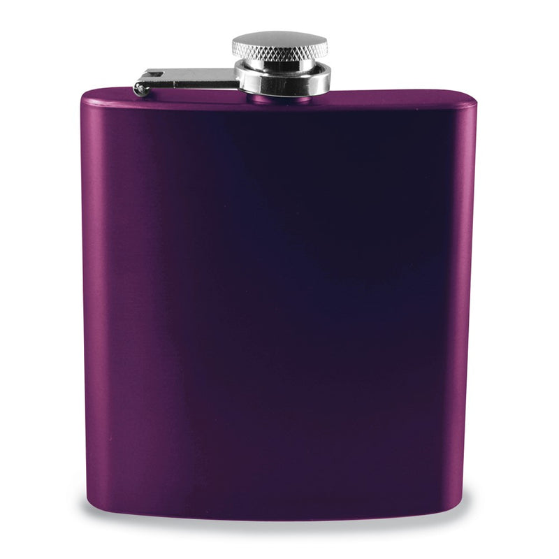 Stainless Steel Purple Engravable 6 ounce Flask