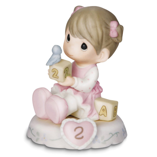 Precious Moments Growing Grace Age Two Brunette Porcelain Figurine