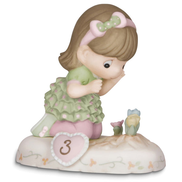 Precious Moments Growing Grace Age Three Brunette Porcelain Figurine