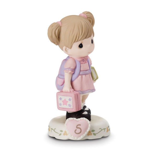 Precious Moments Growing Grace Age Five Brunette Porcelain Figurine