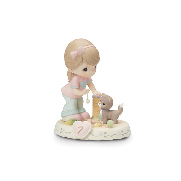 Precious Moments Growing Grace Age Seven Brunette Porcelain Figurine