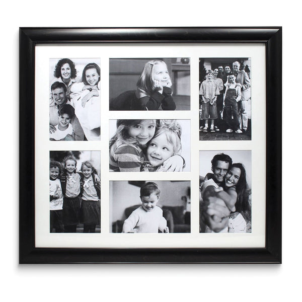 Black Polystyrene Collage Frame - Seven Opening 4x6 Gallery Frame