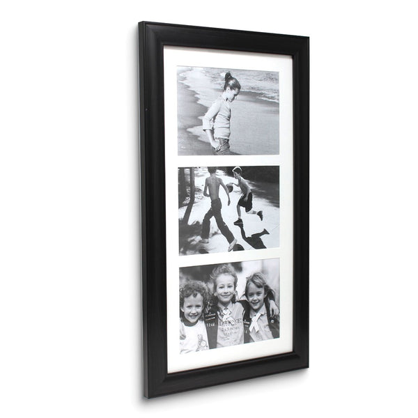 Black Polystyrene Collage Frame - Three Opening 5x7 Gallery Frame