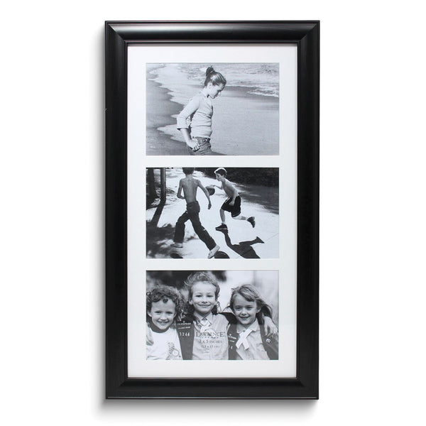 Black Polystyrene Collage Frame - Three Opening 5x7 Gallery Frame