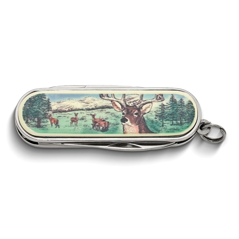 Barlow Designs Color Deer Portrait Multifunction Pocket Knife