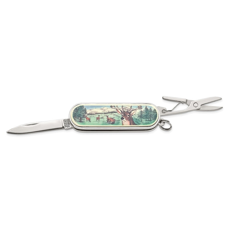 Barlow Designs Color Deer Portrait Multifunction Pocket Knife