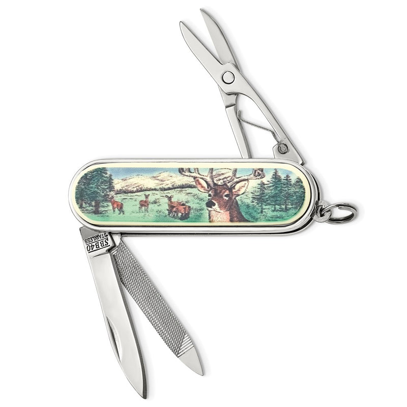 Barlow Designs Color Deer Portrait Multifunction Pocket Knife