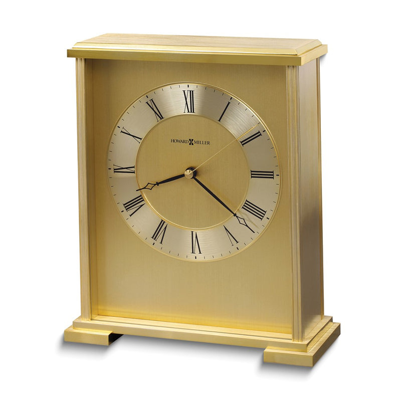 Howard Miller Exton Brushed and Polished Brass Quartz Table Top Clock