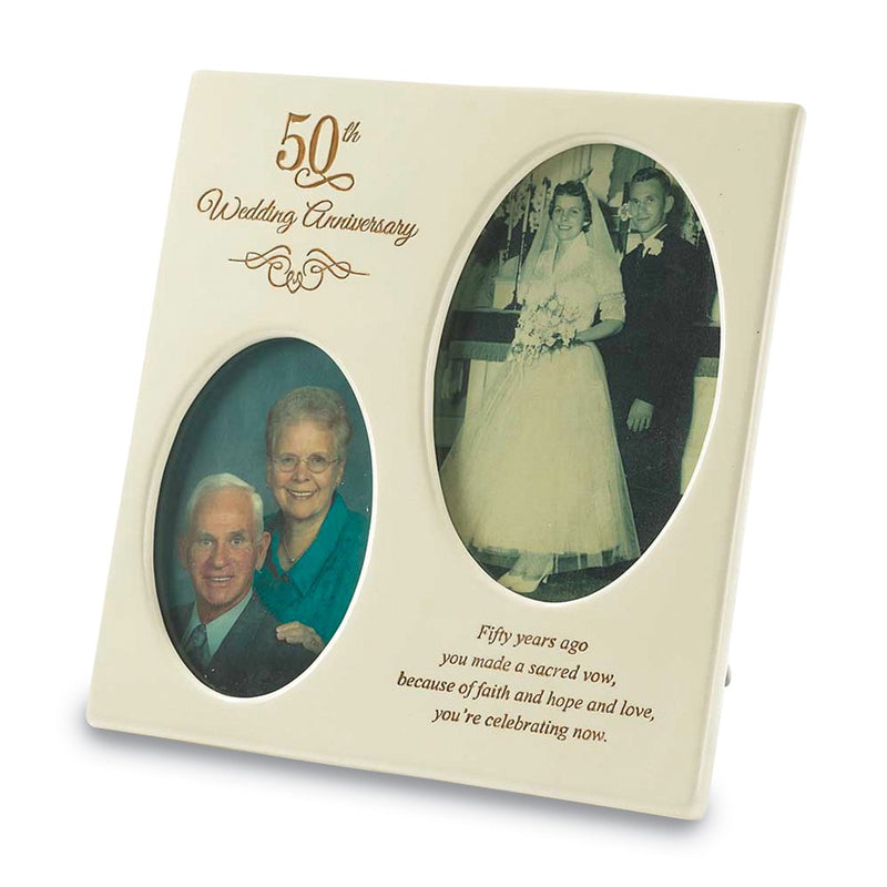 50th WEDDING ANNIVERSARY 3.5x5 and 4x6 Double Photo Resin Frame