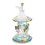 Glass Baron Handcrafted Glass Carousel Figurine with 22k Gold Accents