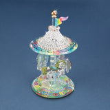 Glass Baron Handcrafted Glass Carousel Figurine with 22k Gold Accents