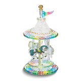 Glass Baron Handcrafted Glass Carousel Figurine with 22k Gold Accents