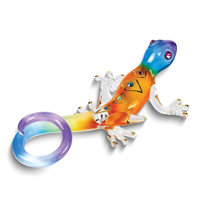 Glass Baron Desert Diamond Gecko Handcrafted Glass Figurine