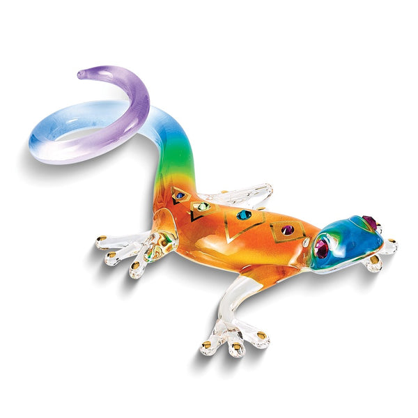 Glass Baron Desert Diamond Gecko Handcrafted Glass Figurine