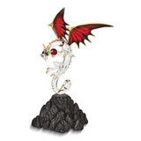 Glass Baron Dragon with Crystal Ball Handcrafted Glass Figurine