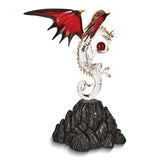 Glass Baron Dragon with Crystal Ball Handcrafted Glass Figurine