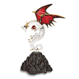 Glass Baron Dragon with Crystal Ball Handcrafted Glass Figurine