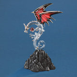 Glass Baron Dragon with Crystal Ball Handcrafted Glass Figurine