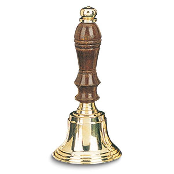 Small Lacquered Brass Wooden Handle Hand Bell