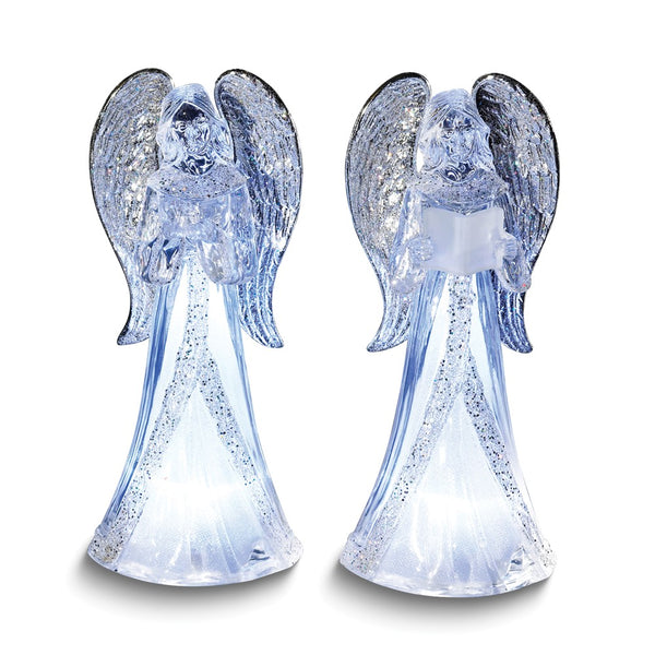 LED Lighted Acrylic Angel 2-piece Set