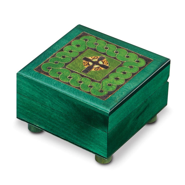 Handcrafted Carved Painted Wooden Celtic Puzzle Box